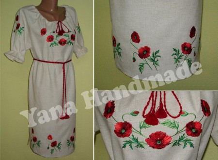 Сукня жіноча вишита - Маки